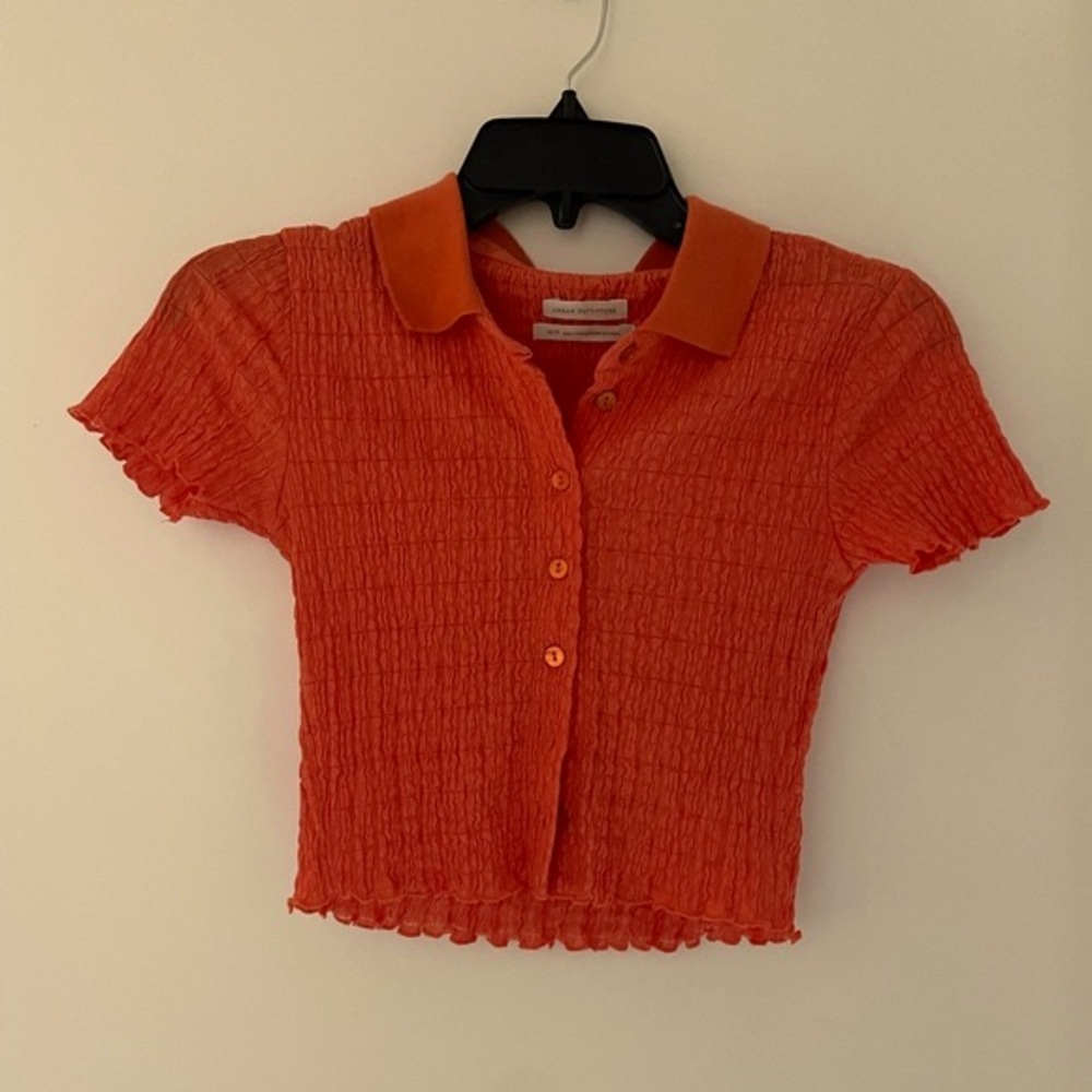 Urban Outfitters Orange Button-Up Top